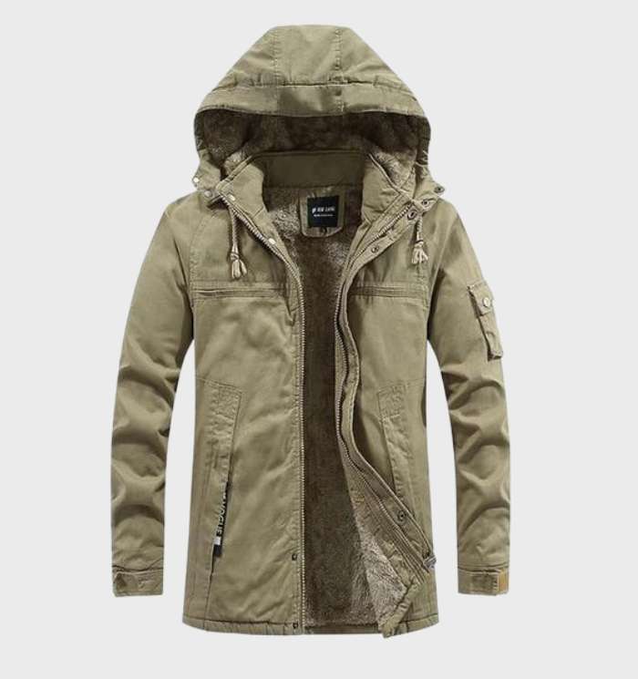 Joris - Dicke Herren-Cargo-Jacke mit Fleece-Futter und Kapuze