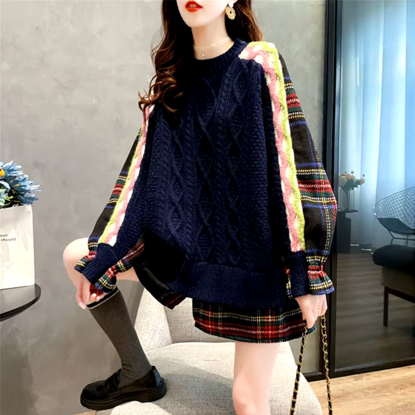 Oversize-Strickpullover Mit Entspanntem Komfort Für Frauen