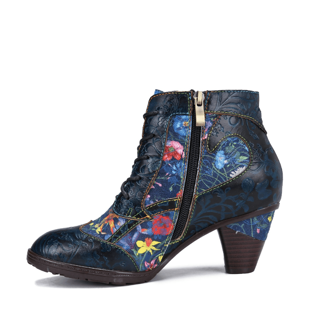 Retro handgemachte Leder Patchwork Stiefeletten