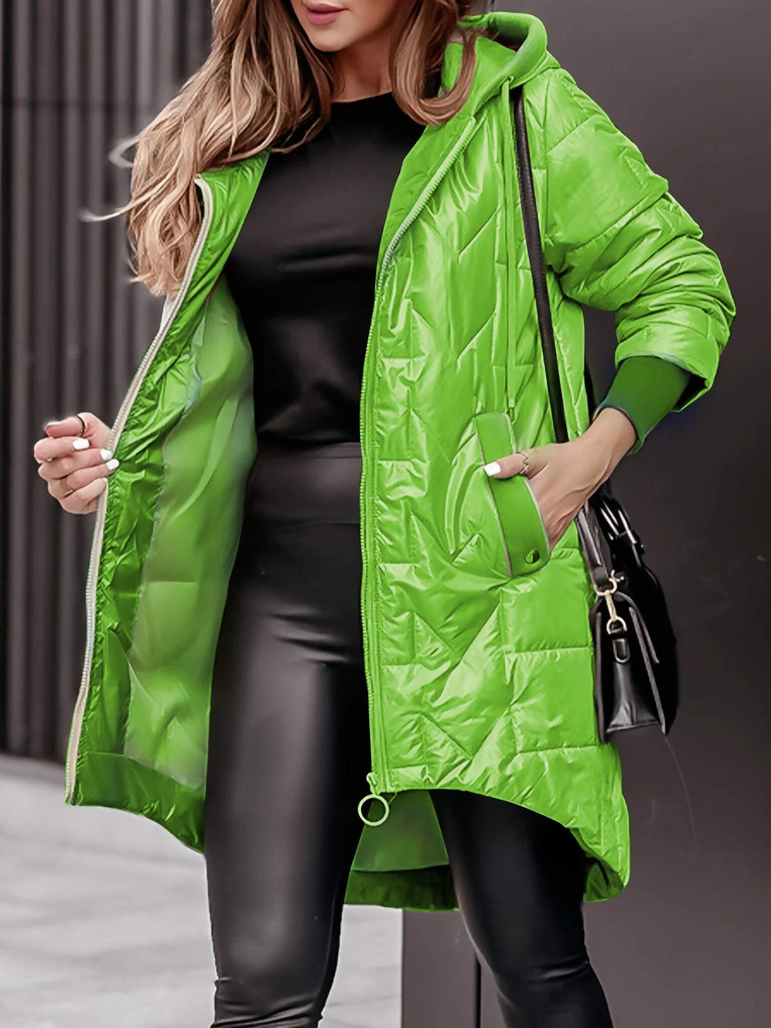 Warme Puffer-Winterjacke für Damen