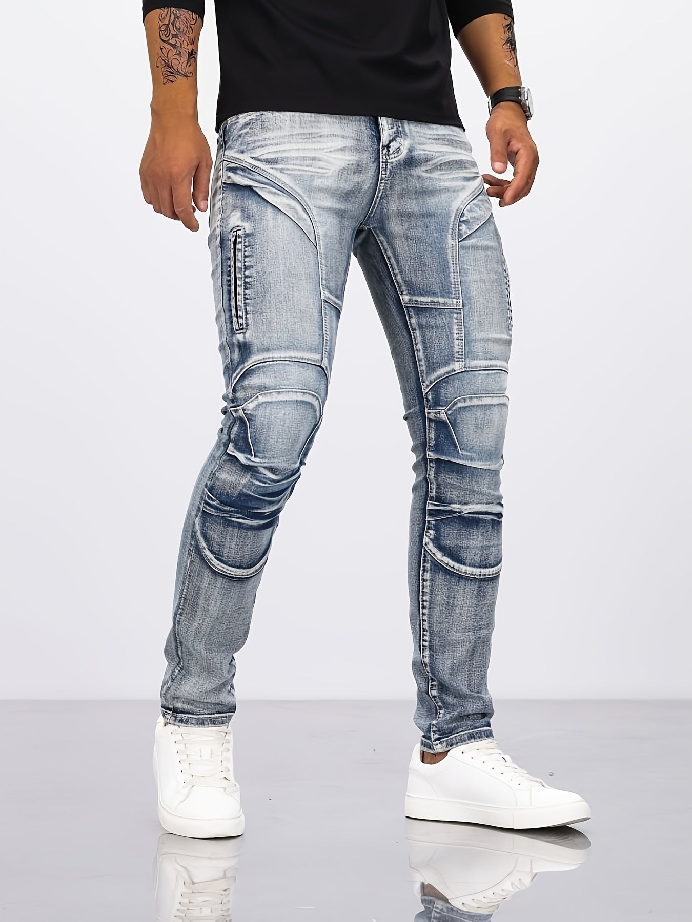 Stahlblaue Skinny Jeans - Max