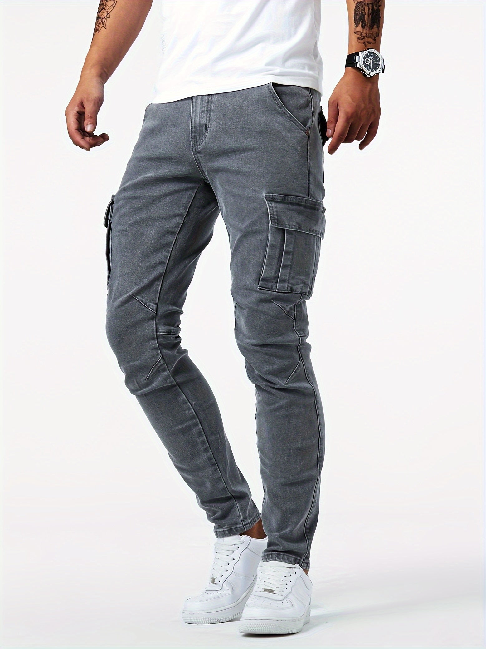 Dunkelgraue Cargo Jeans - Liam