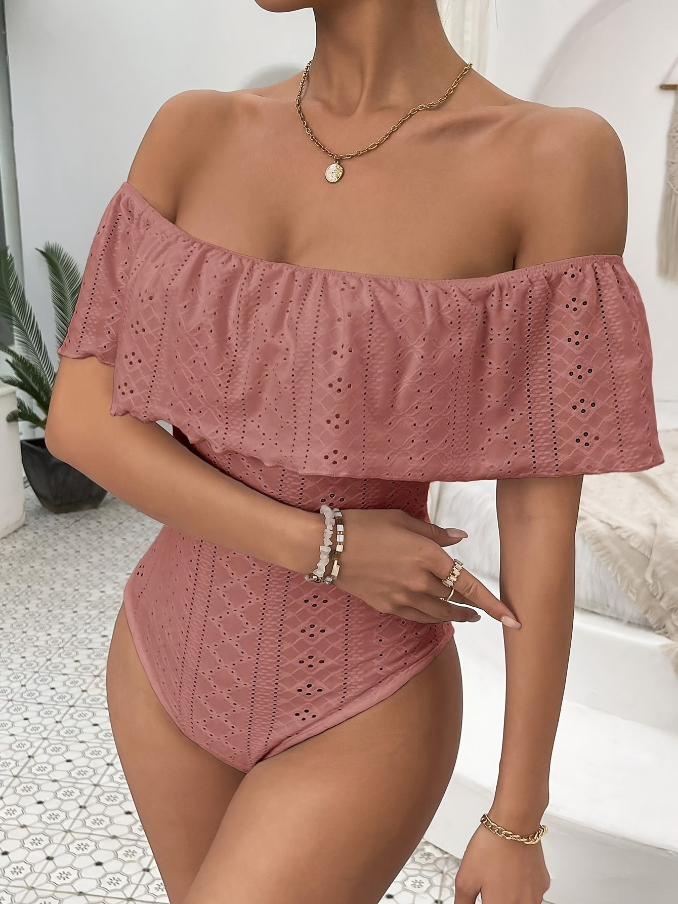 Weiße Off-Shoulder Bodysuit - Isla