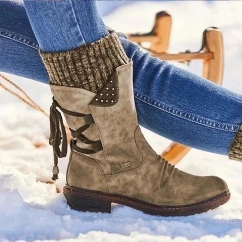 Snowberry - Warme Winterstiefel mit Schleife für Damen