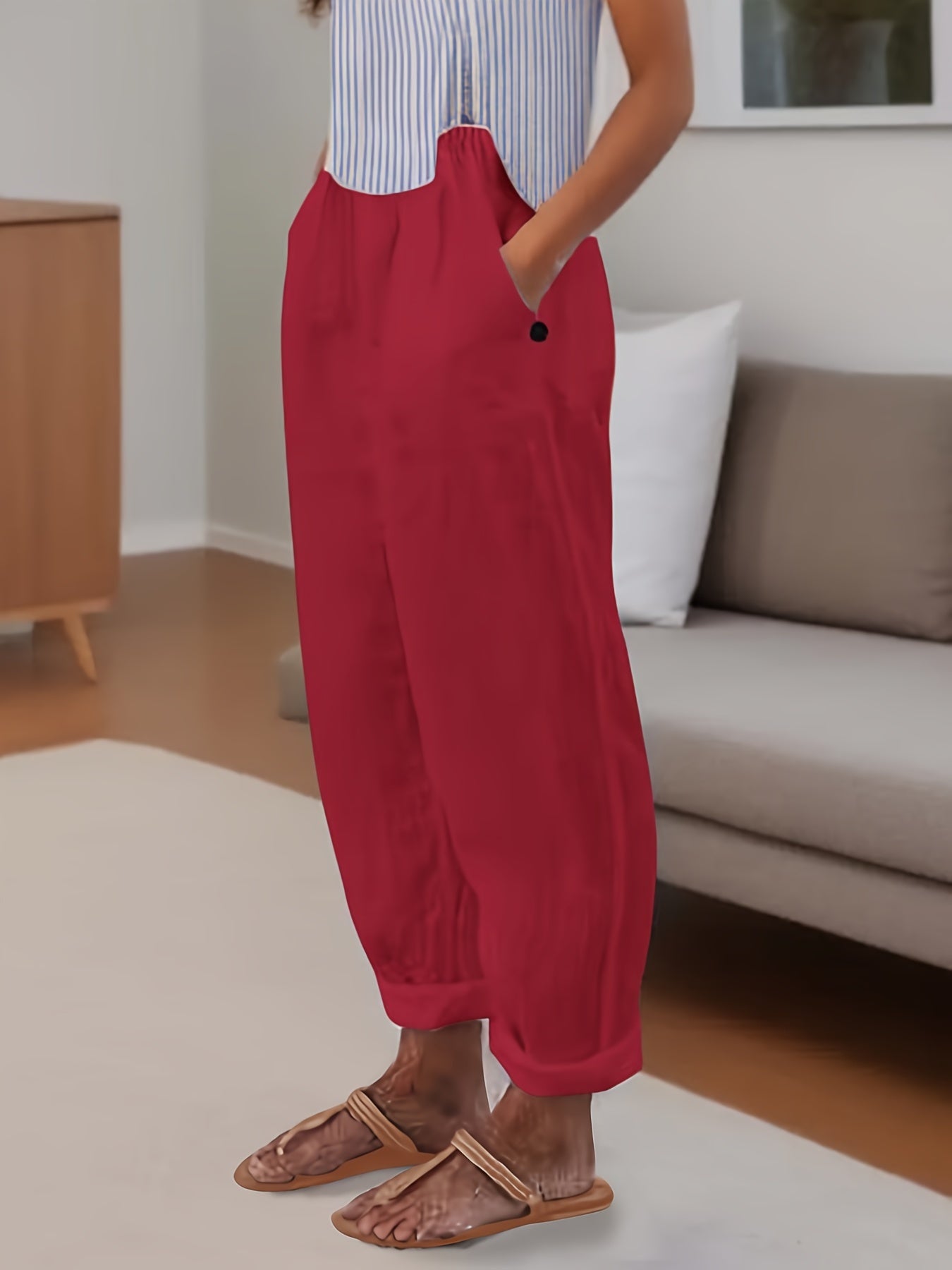 Weiße Casual Weite Hose - Sophie