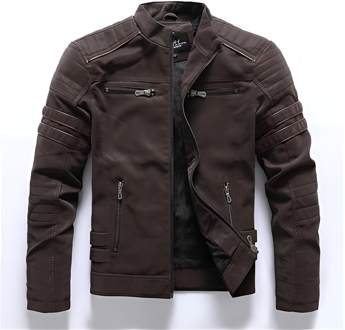 Schlichte Lederjacke für Herren