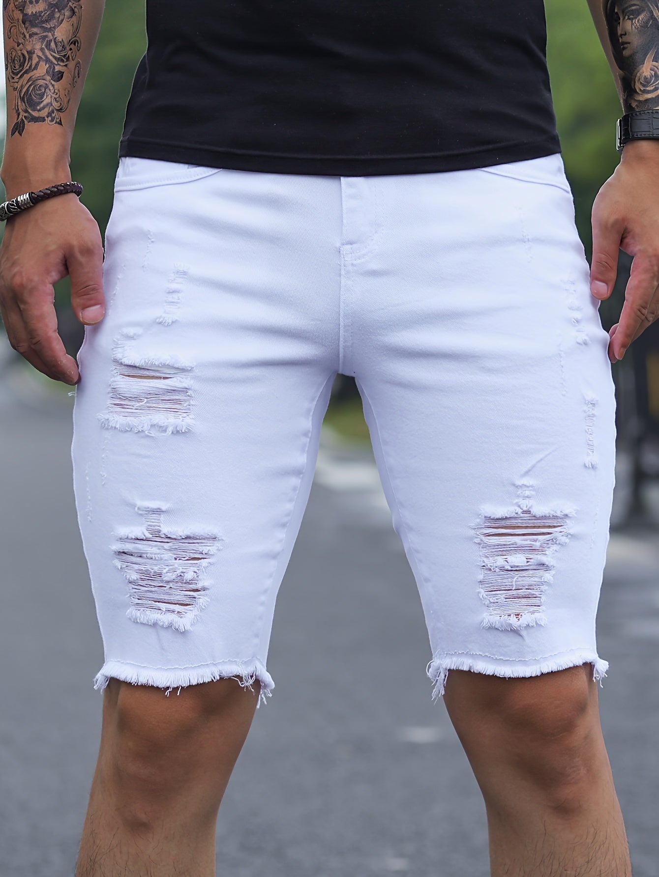 Königsblaue Ripped Shorts - Finn