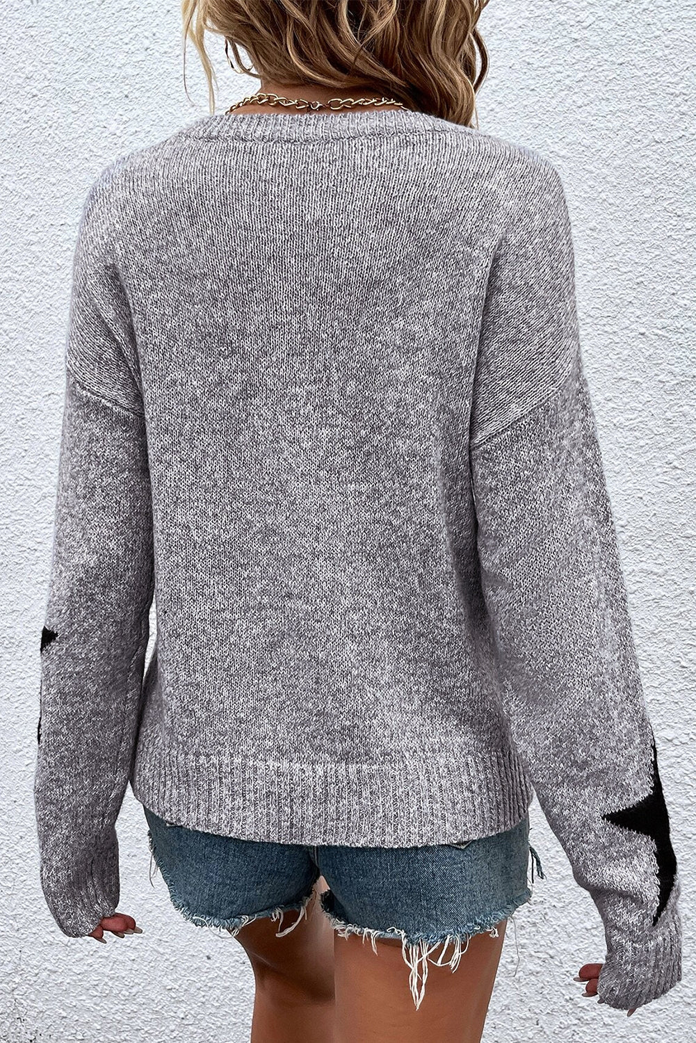 Stern-Strickpullover Bequeme Passform Für Frauen