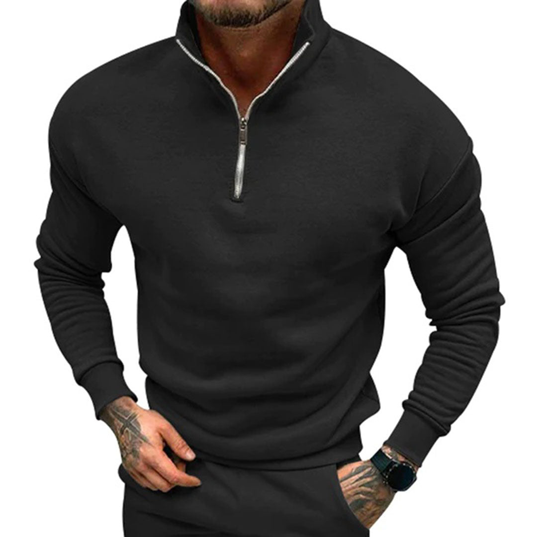 Jakai | Herren Reißverschluss Langarm Pullover | Bequeme