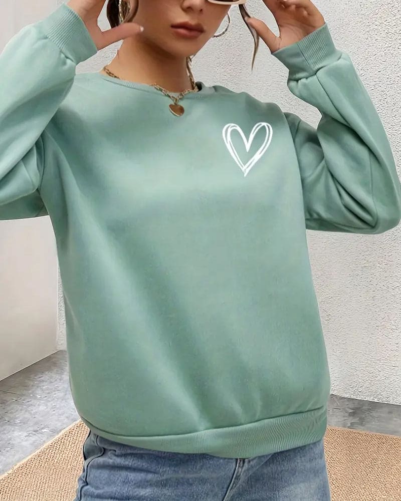 Verspielter Pullover mit Herzmotiv Für Frauen