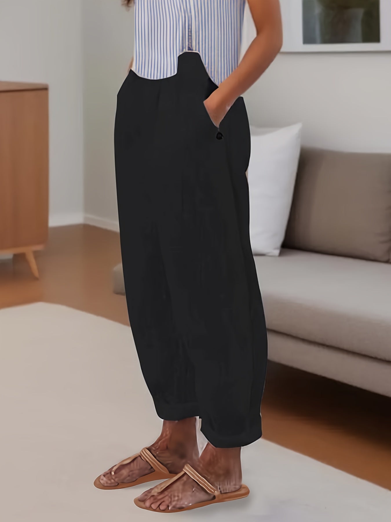 Weiße Casual Weite Hose - Sophie