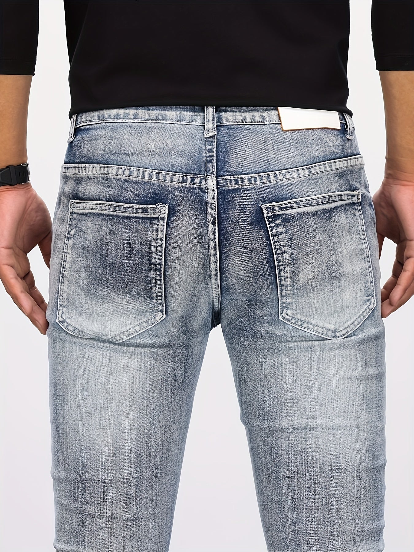 Stahlblaue Skinny Jeans - Max