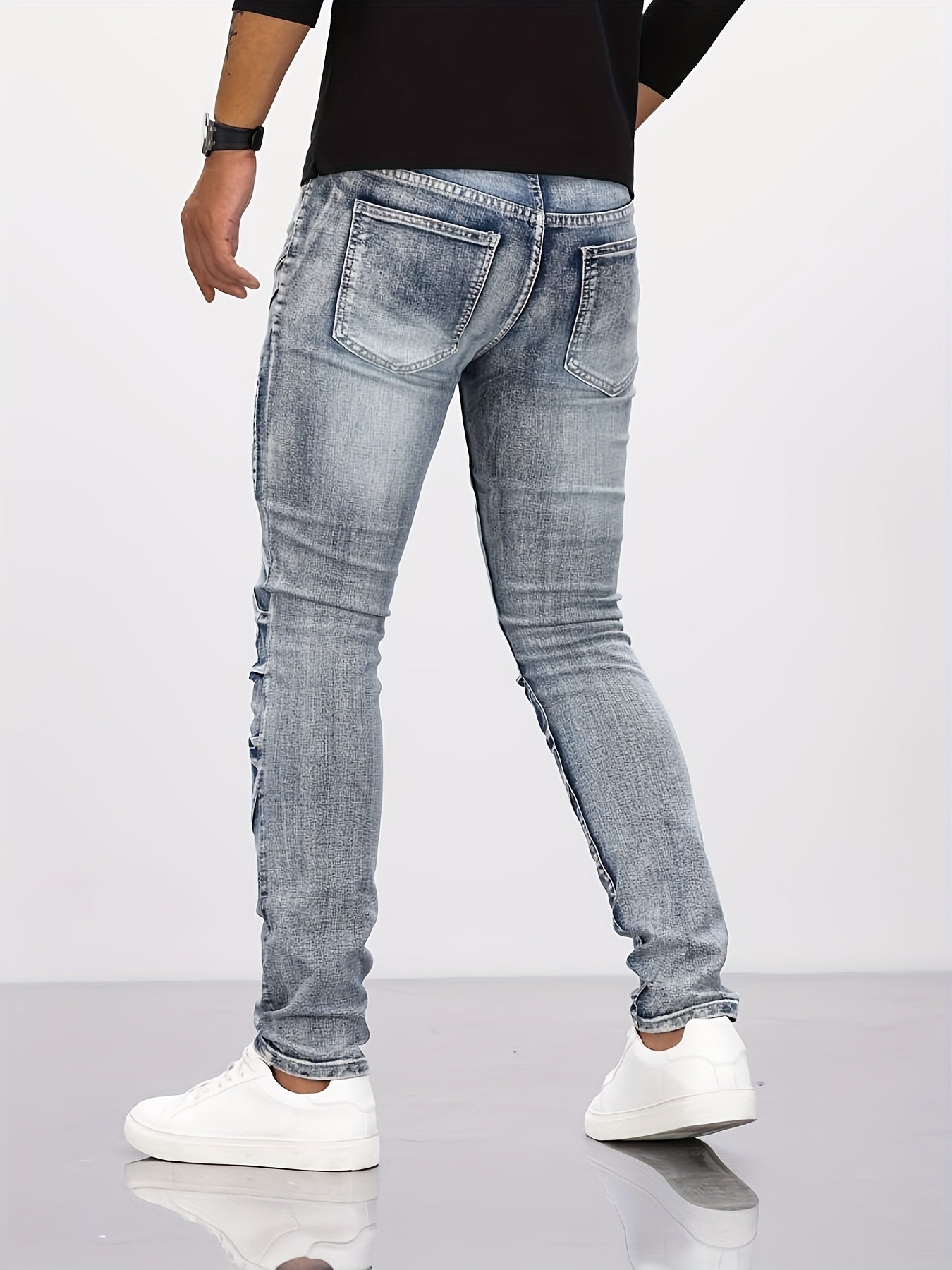 Stahlblaue Skinny Jeans - Max