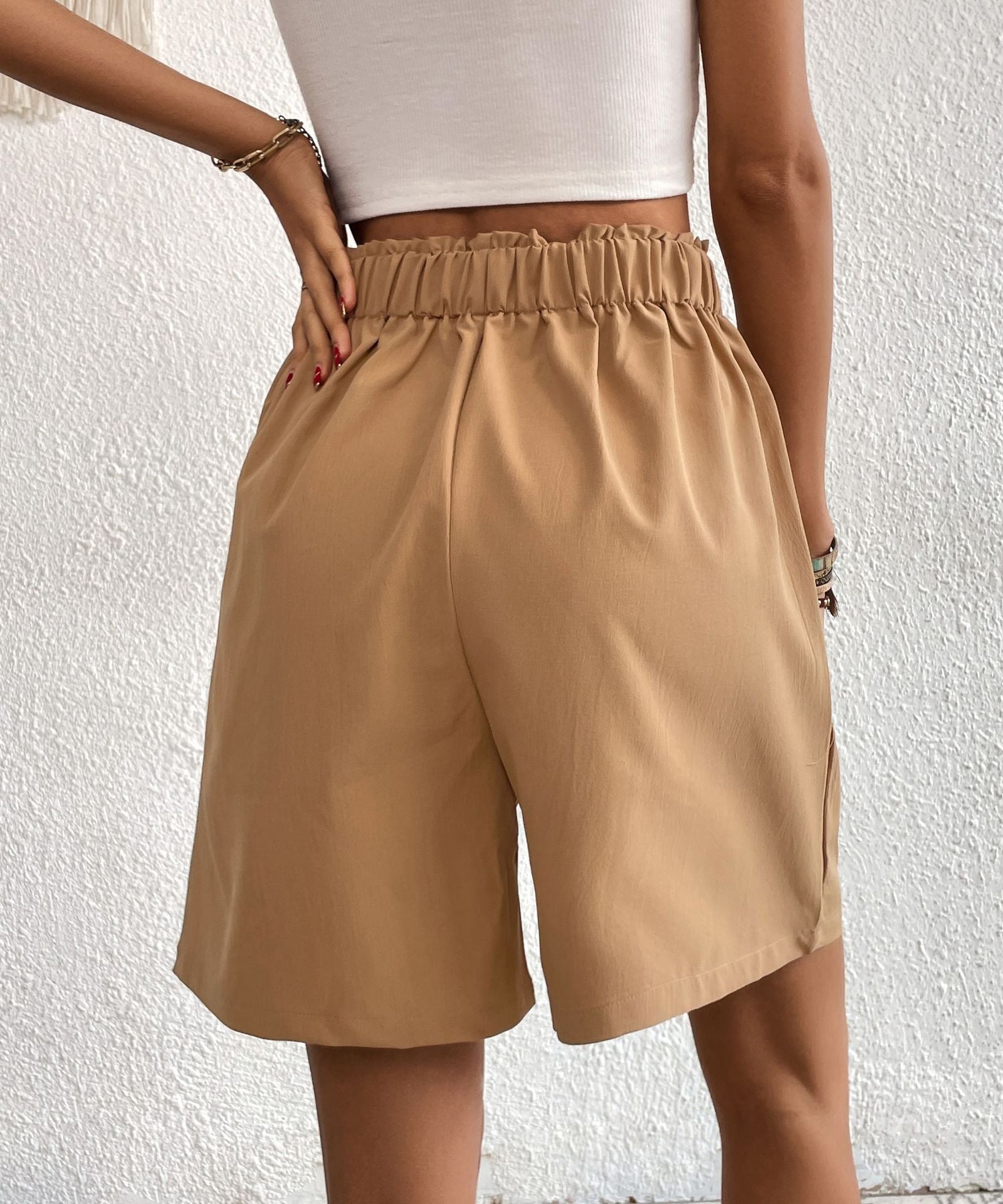 Stuttgart | Freizeit Damen hohe Taille weites Bein Shorts Mode