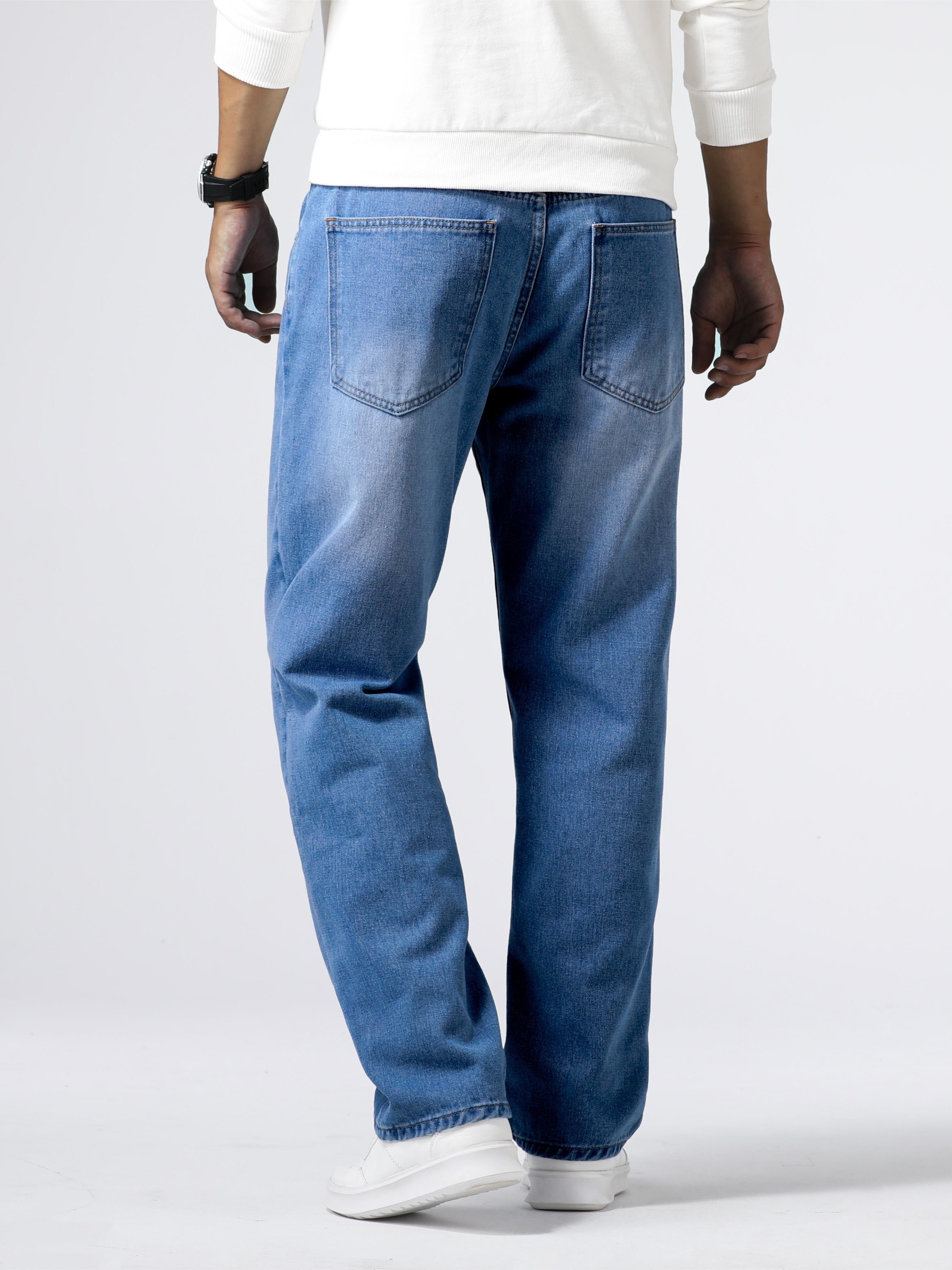 Königsblaue Loose Fit Jeans - Finn