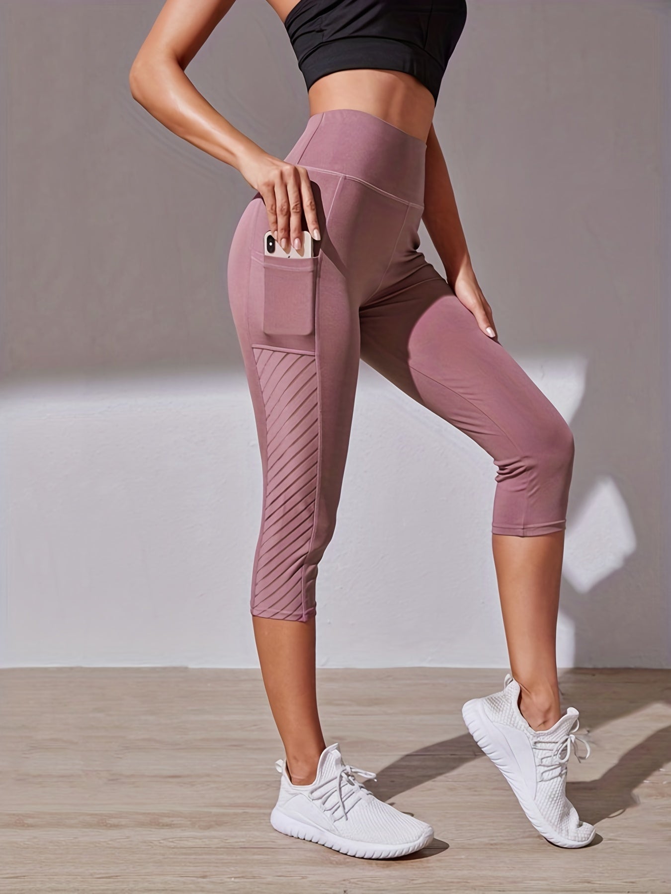 Rosa High Waist Mesh Capri Leggings - Sofia