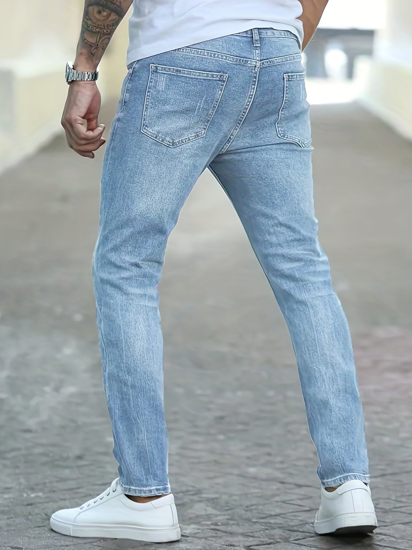 Slim Fit Hohe Stretch Jeans Blau - Lucas