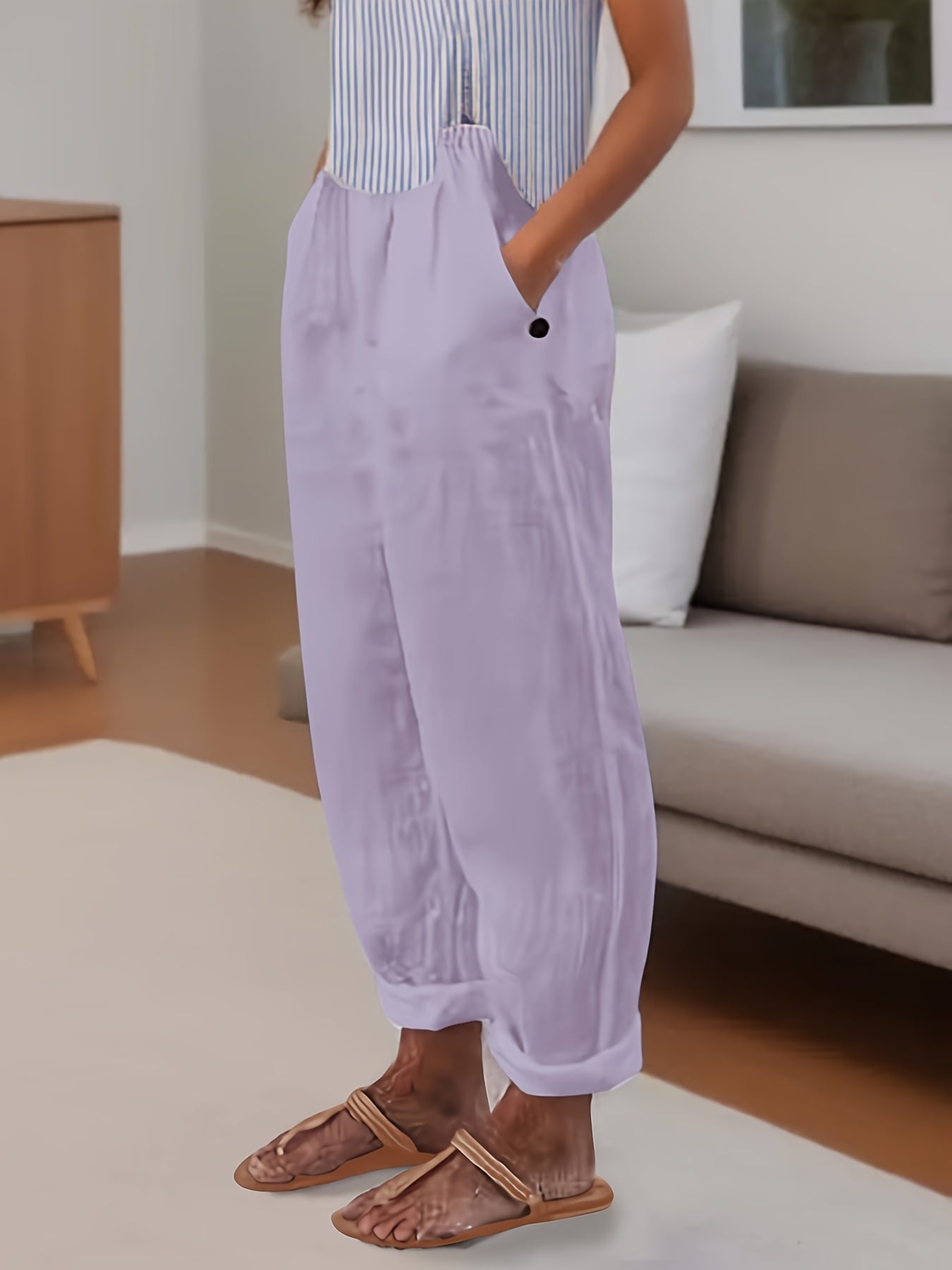 Weiße Casual Weite Hose - Sophie