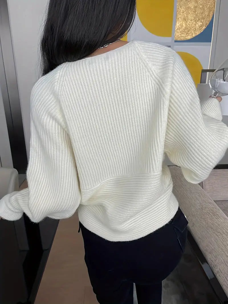 Crossover-Strickpullover mit Modernem Twist Für Frauen