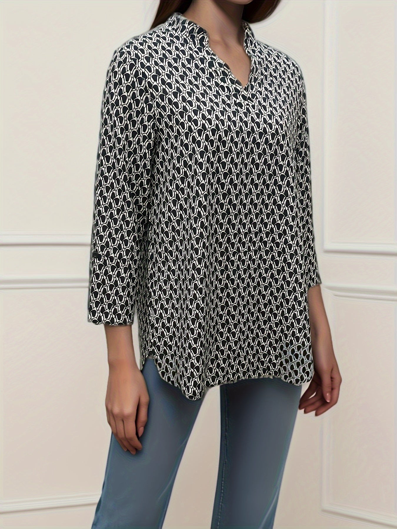 Schwarze Bluse mit Print - Noor