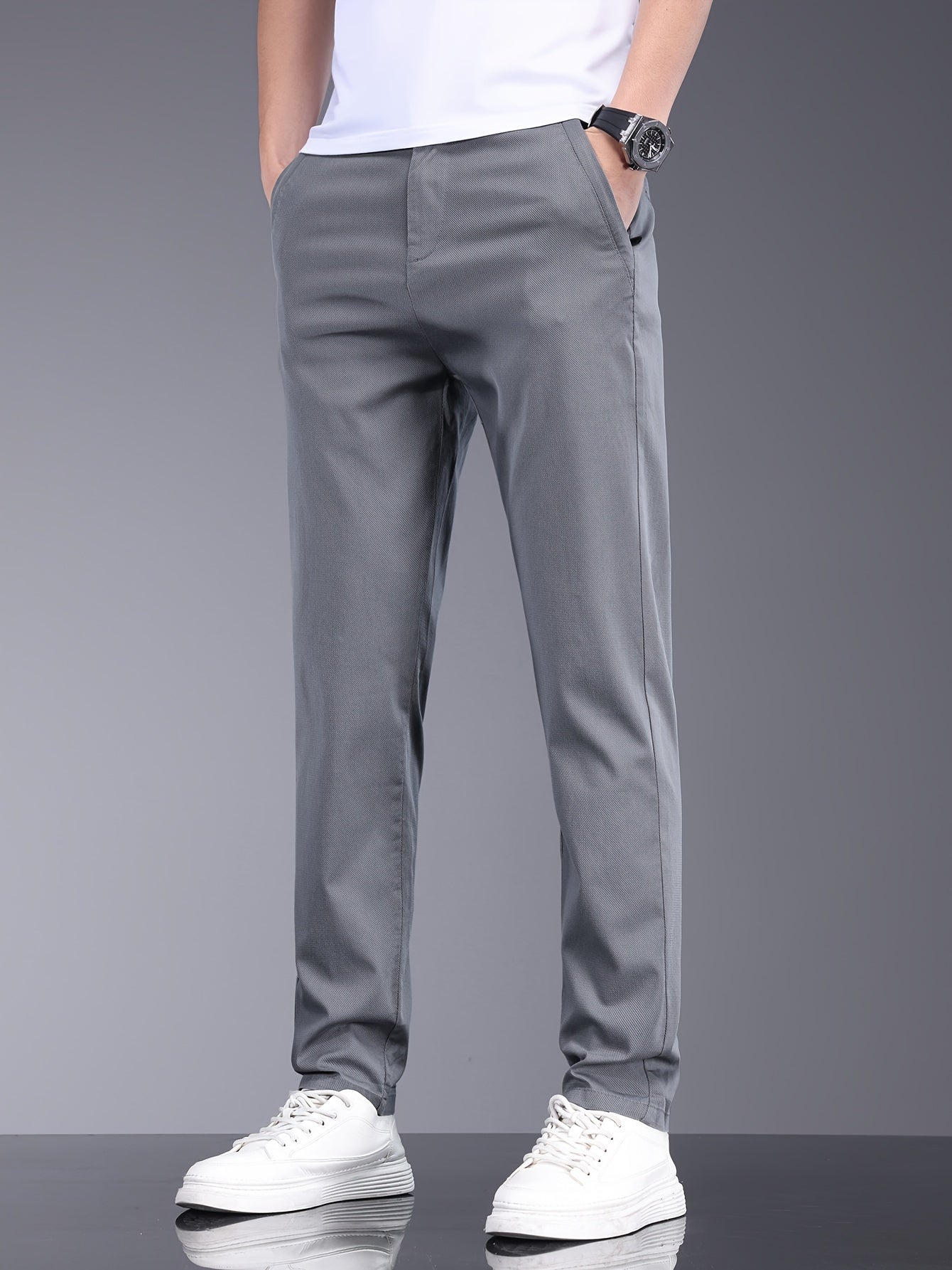 Dunkelgraue Slim Fit Hose - Hugo