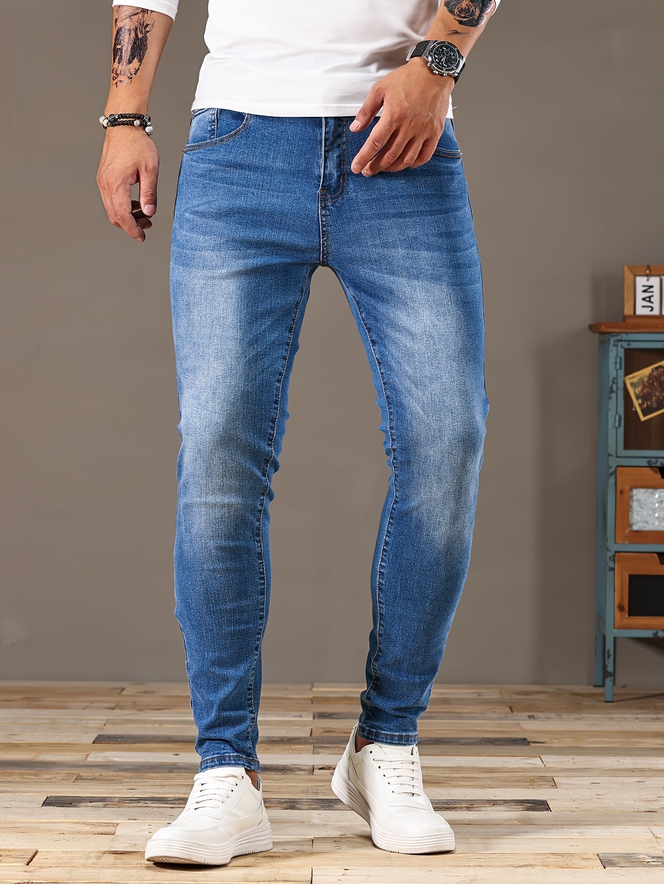 Zerrissene Skinny Jeans Blau - Jack