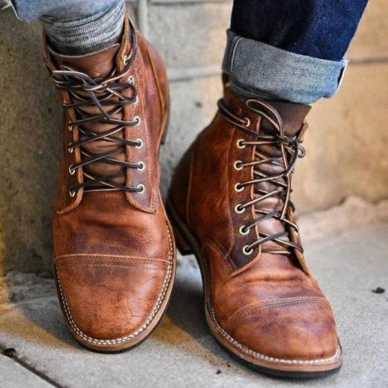 Erik™ - Hochwertige Stiefel aus veganem Leder im Retro-Stil