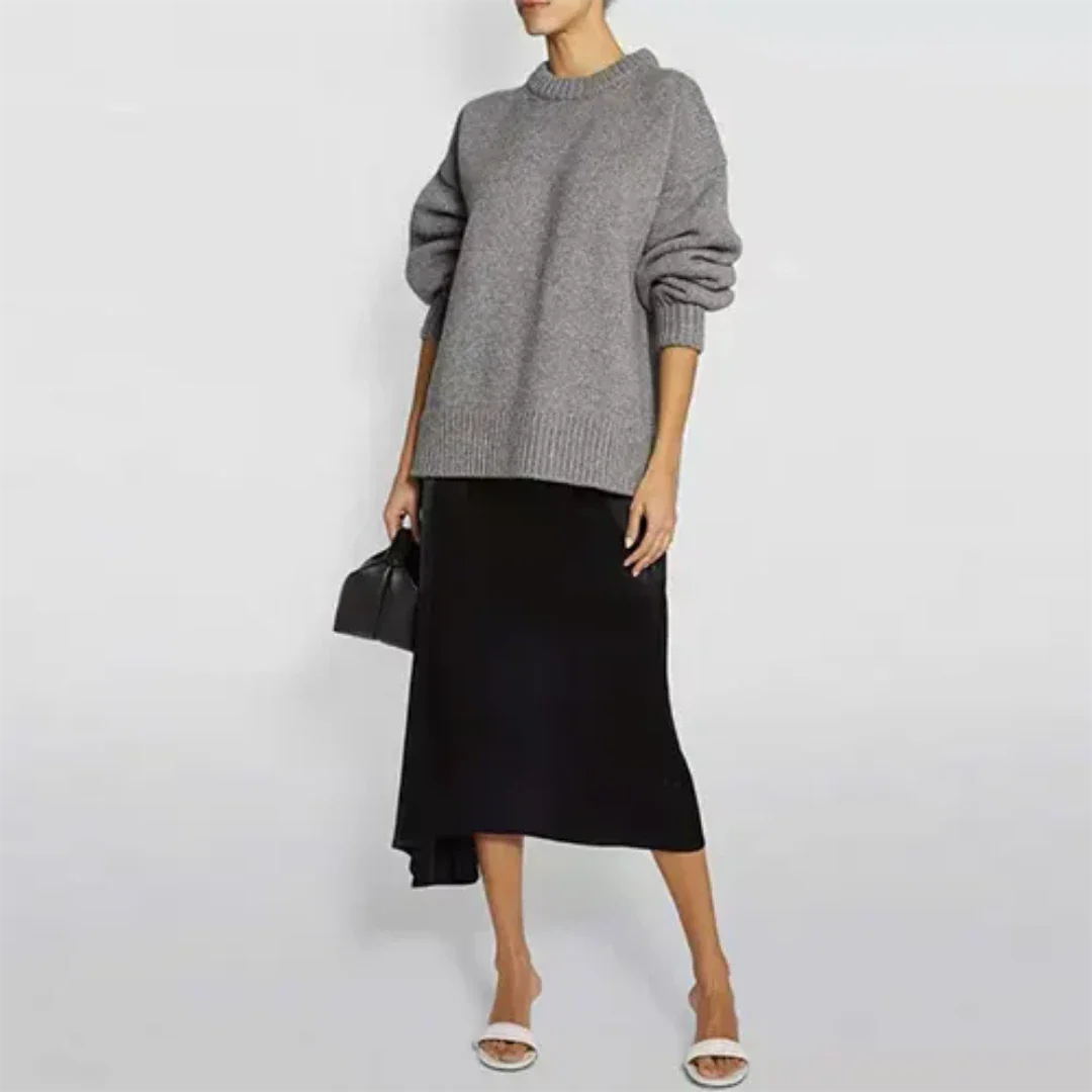 Amparo | Damen Rundhalsausschnitt Pullover | Überdimensionale