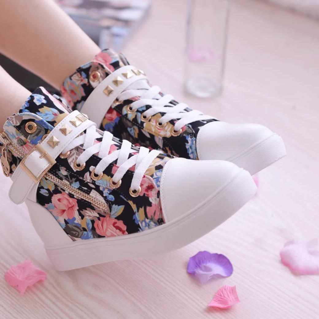 Mila | Blumenprint High-Top-Sneaker