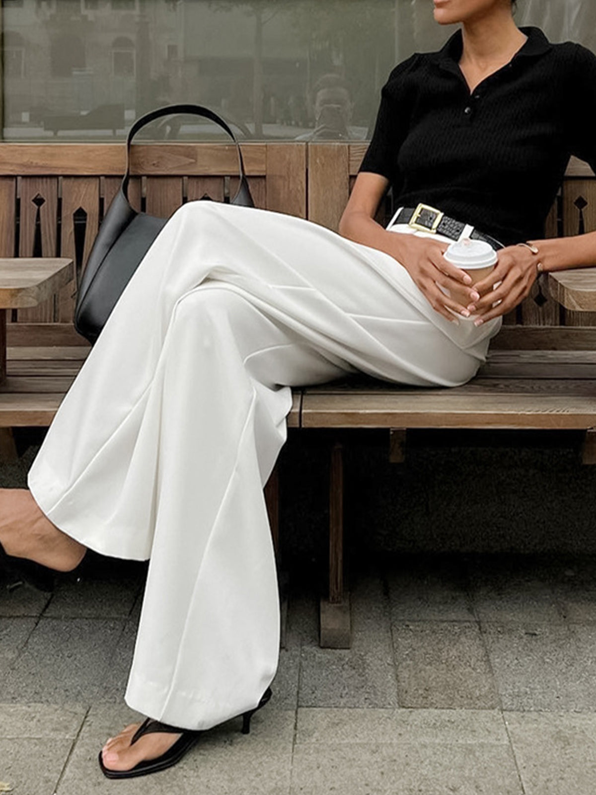 Weit geschnittene Hose mit fließender Silhouette und weichem, atmungsaktivem Stoff für Frauen