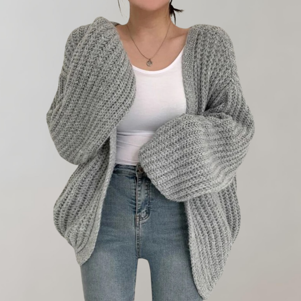 Stilvolle Damenstrickjacke mit langem Ärmel-Design Für Frauen