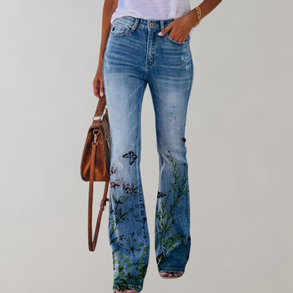 Dulce | Denimhose mit Blumenmuster