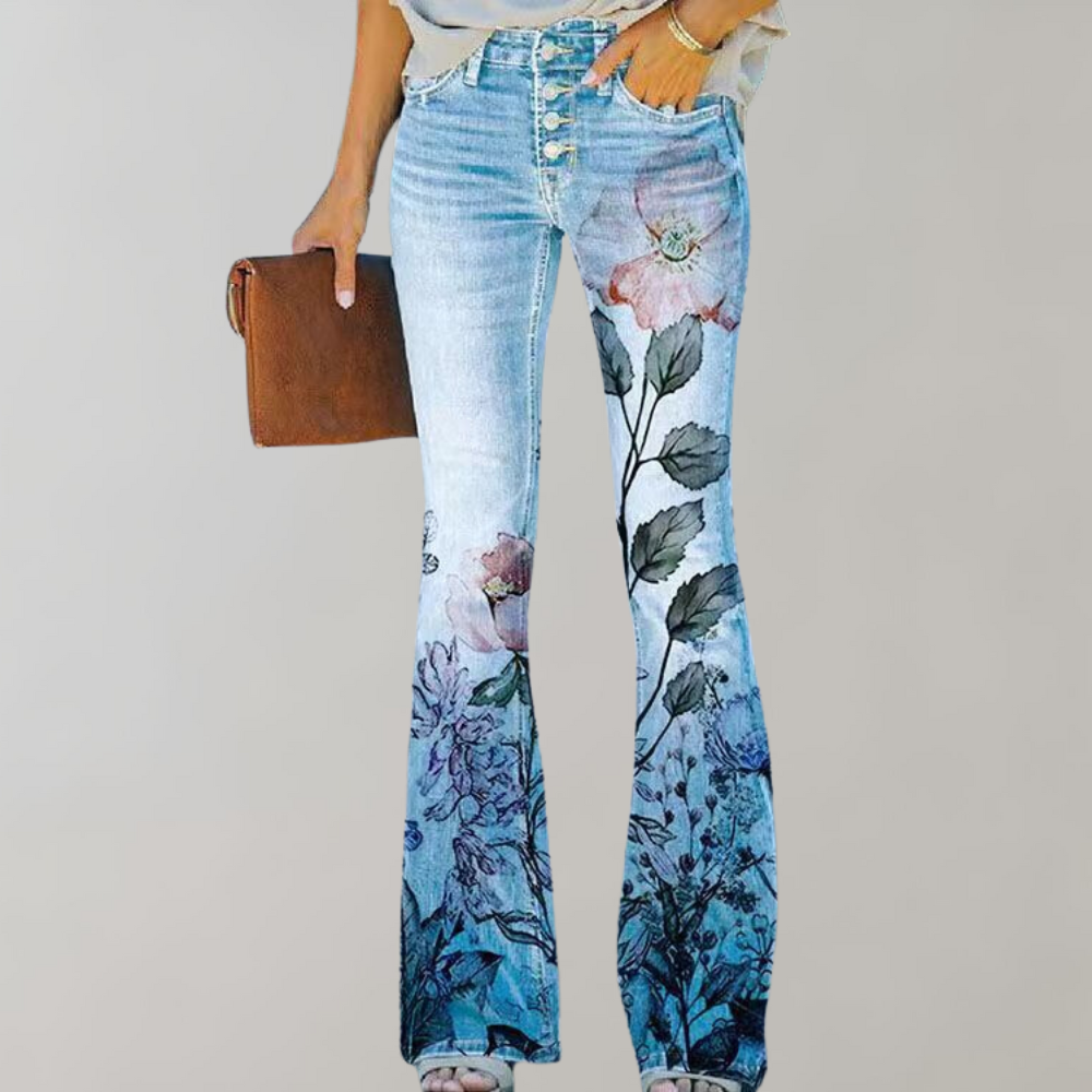 Dulce | Denimhose mit Blumenmuster