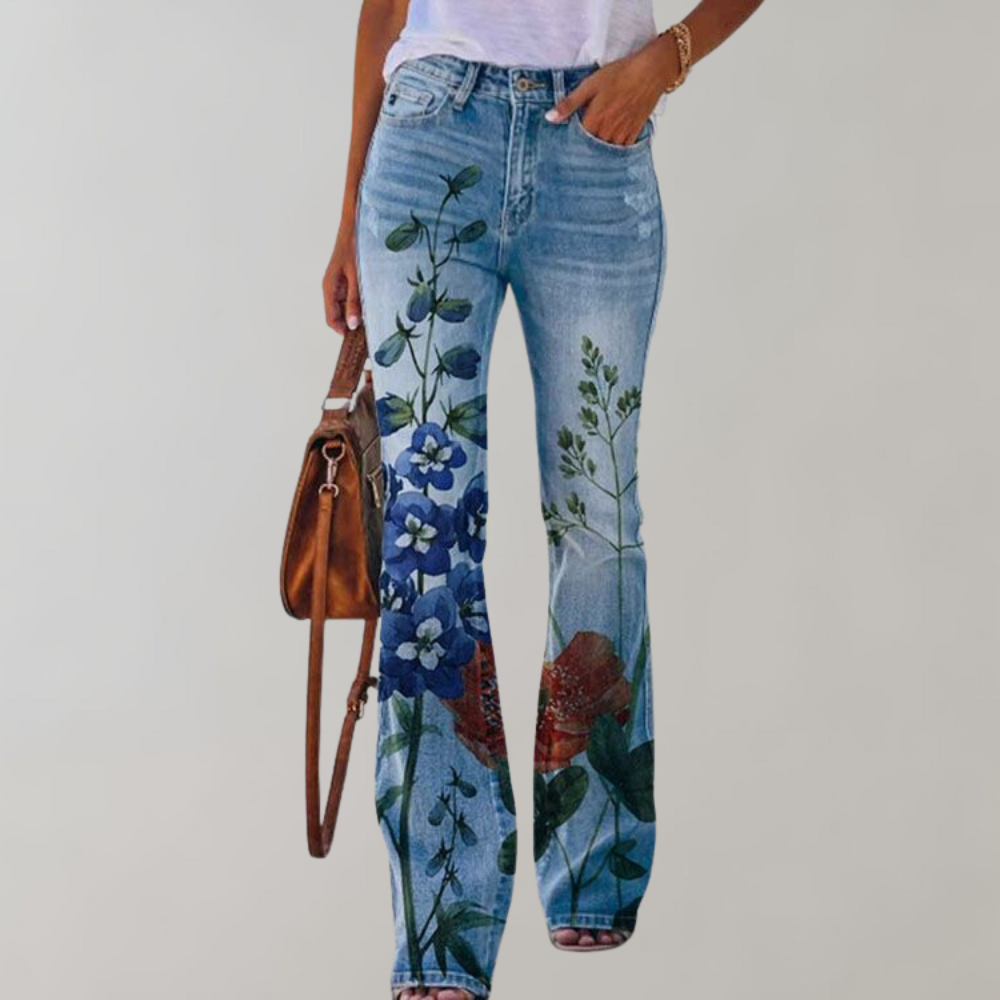 Dulce | Denimhose mit Blumenmuster