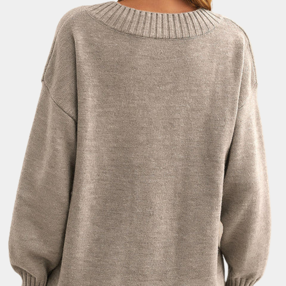 Eleganter Damenpullover mit V-Ausschnitt-Design Für Frauen