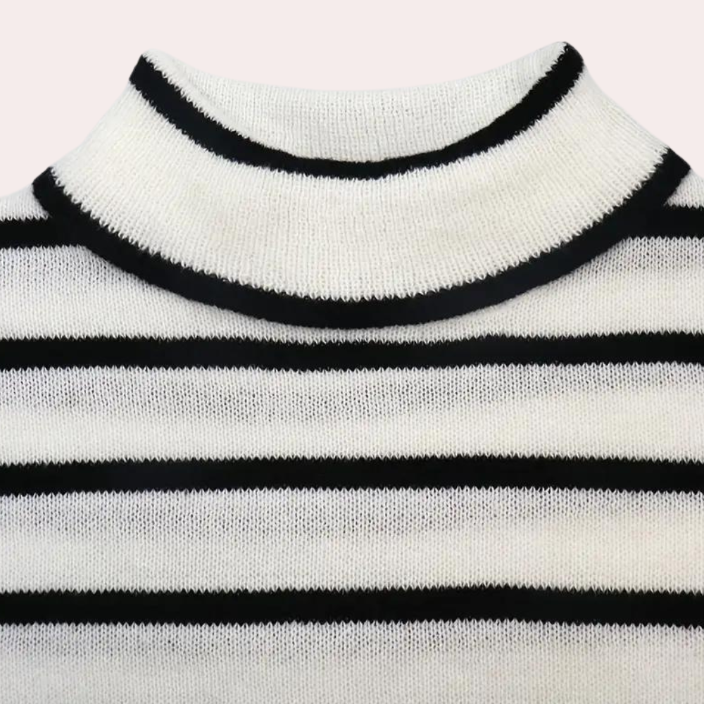 Trendiger gestreifter Rollkragenpullover mit modernem Design Für Frauen