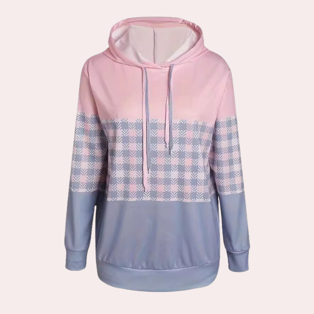 Bequemes Damen-Karomuster-Sweatshirt mit modernem Schnitt Für Frauen