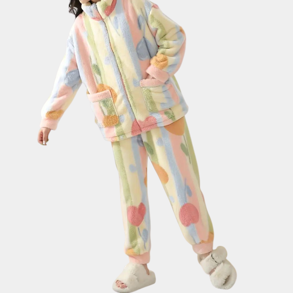 Weiches Plüsch-Pyjama-Set für Frauen