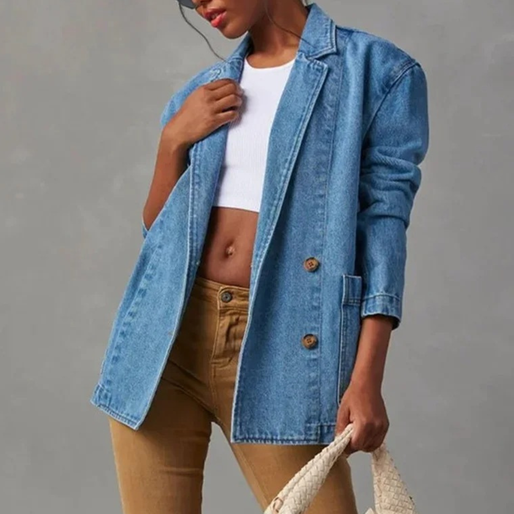 Lässige Jeansjacke mit Taschen für Frauen