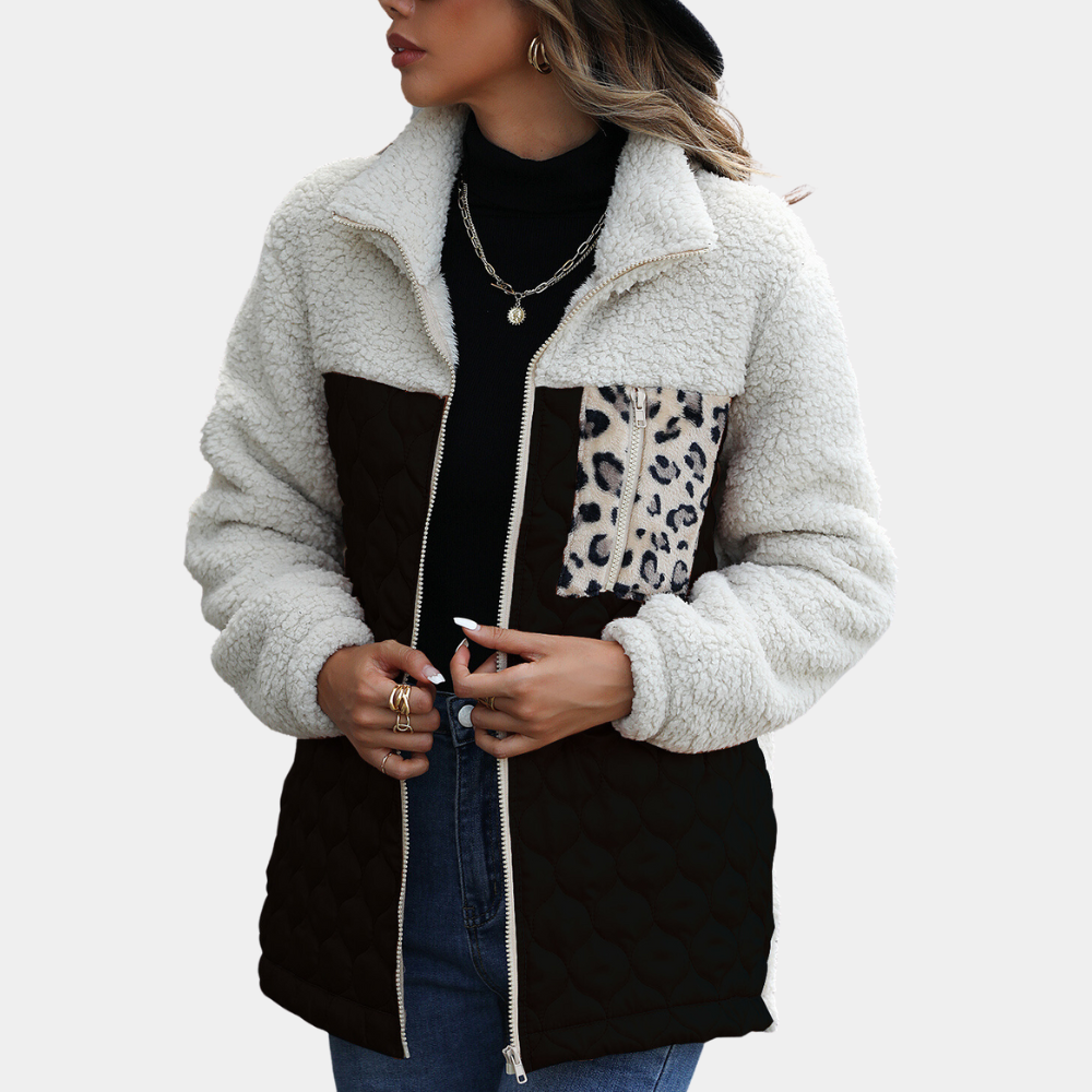 Elegante Plüschjacke Für Luxuriösen Winterkomfort Für Frauen