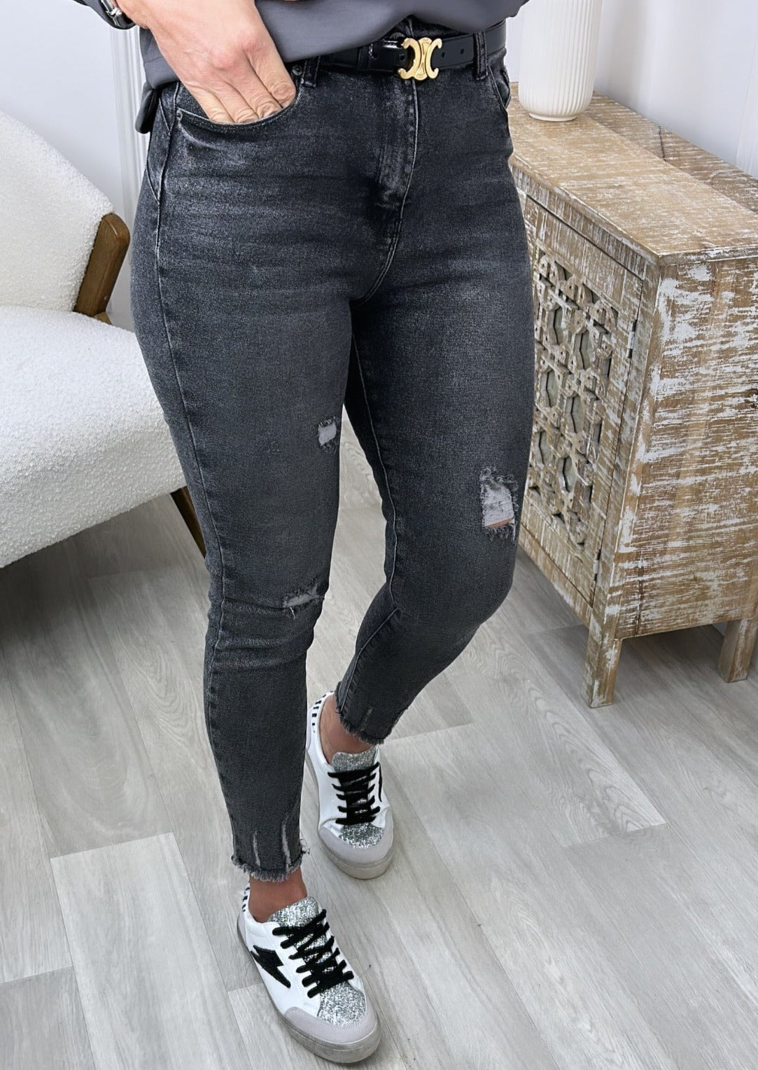 Stilvolle High-Waist-Skinny-Jeans