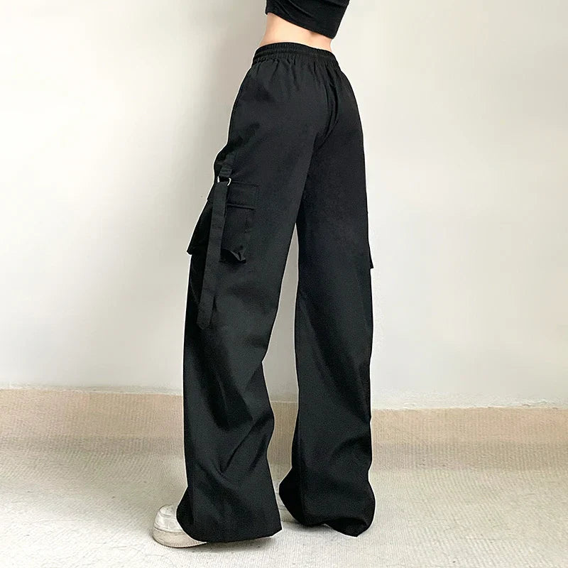 Schwarze Baggy-Cargo-Hose - Mariel