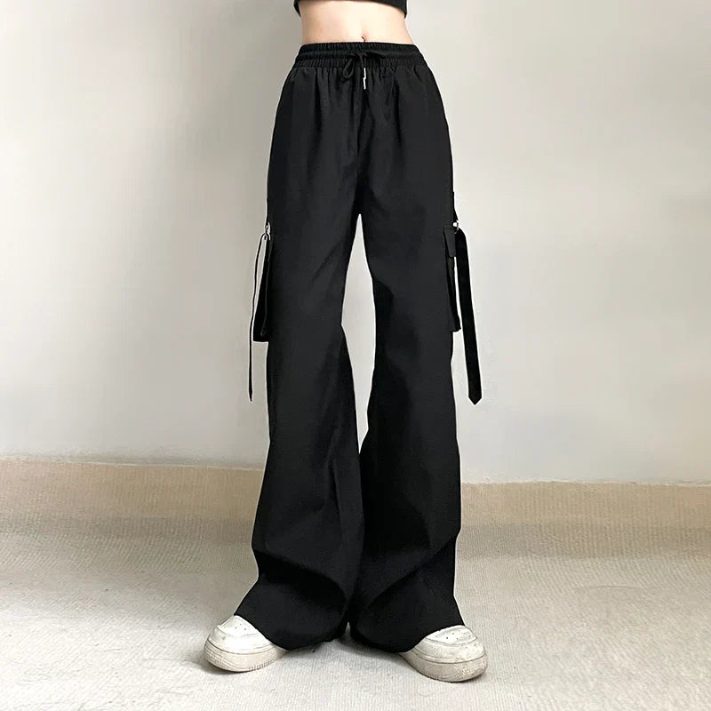 Schwarze Baggy-Cargo-Hose - Mariel