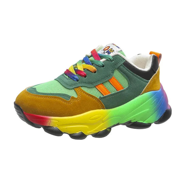 Blaue Regenbogen Sneaker - Jade