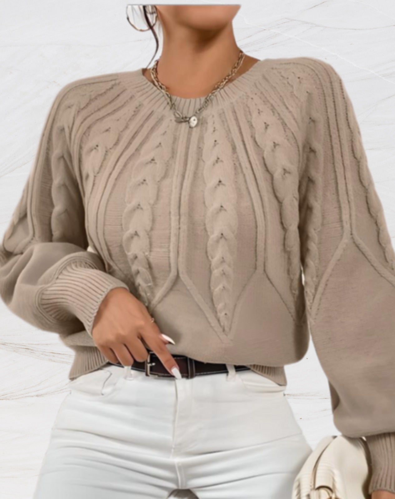 Zeitgemäßer Gemütlicher Strickpullover Für Mühelosen Stil Für Frauen