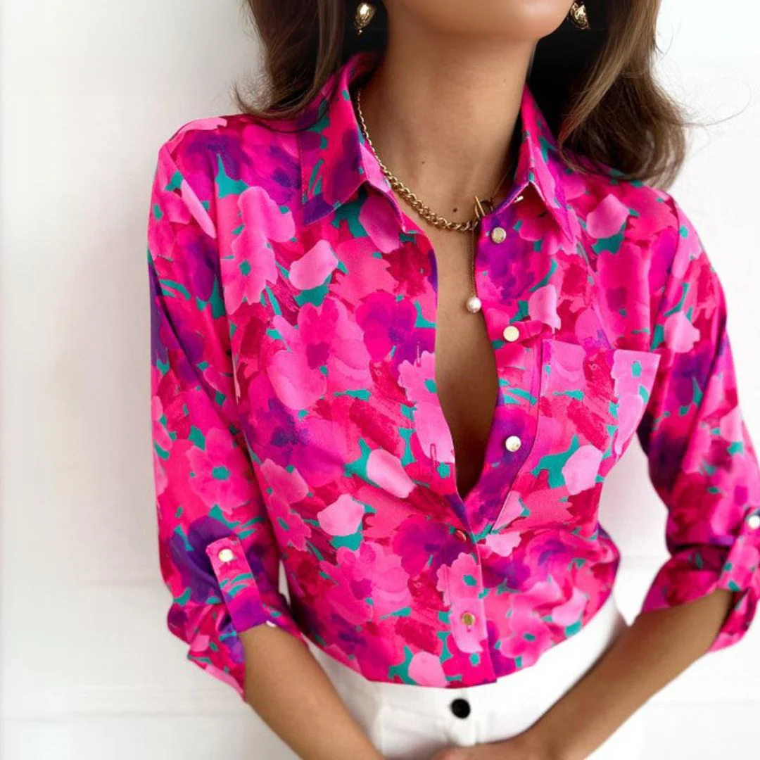 Emma | Pink Floral Bluse