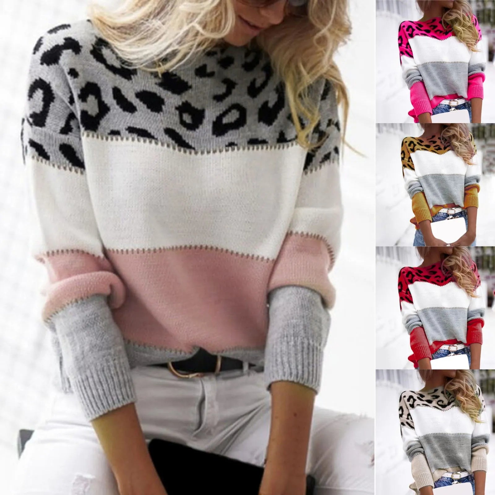 Sofie | Kontrastfarbener Strickpullover