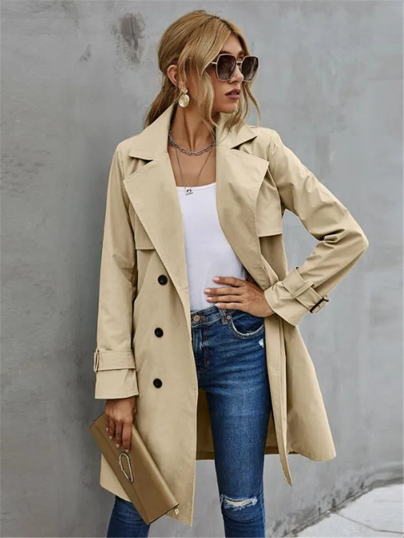 Corinne | Eleganter, bequemer Trenchcoat mit Reverskragen