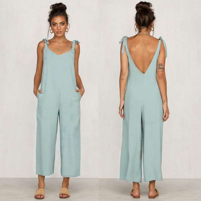 Ivy - Leichtgrüner ärmelloser Jumpsuit