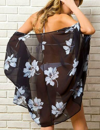 Esmeralda - Weißes Blumen Kimono Strandcover